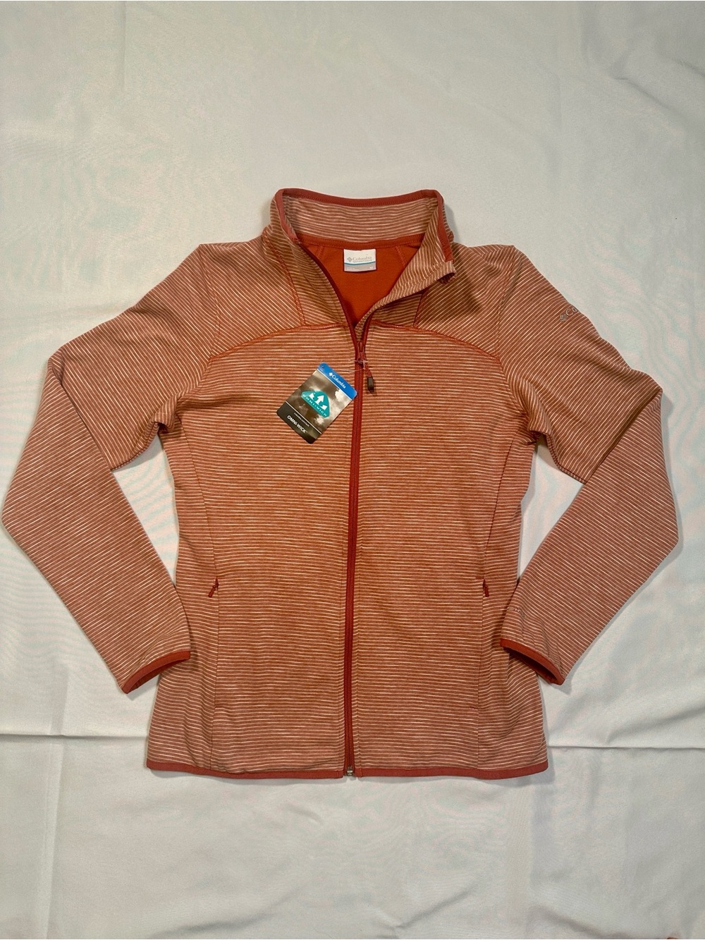 Columbia NWT Striped Zip-Up Utility Jacket in Rust Dusty Crimson